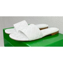 Bottega Veneta Leather Amy Flat mules with Intreccio pattern White 2024