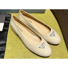 Prada Patent leather ballerinas with rounded line 1F200N Beige 2024