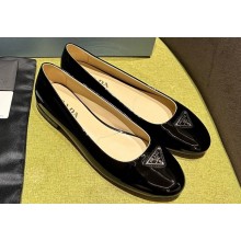 Prada Patent leather ballerinas with rounded line 1F200N Black 2024