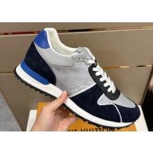 Louis Vuitton Monogram jacquard and suede calf leather Run Away Men's Sneakers Blue 2024
