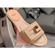 Fendi Baguette leather Slides Beige with lace-up details 2024
