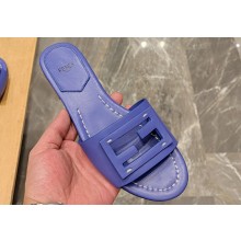 Fendi Baguette leather slides Purple 2024