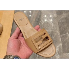 Fendi Baguette leather slides Beige 2024