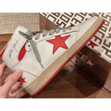 Golden Goose Deluxe Brand GGDB Sky-Star Women/Men Sneakers Beige/Red 2024