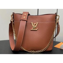 Louis Vuitton Grained calf leather Lock and Walk Bag M24165 Cognac Brown 2024