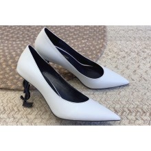 Saint Laurent Heel 8.5cm Opyum Pumps in leather 484160 White
