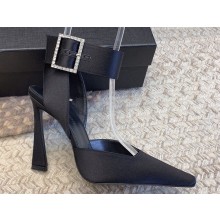 Saint Laurent Heel 10cm Fanny slingbacks in Satin Black 2024