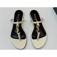 Saint Laurent cassandra slides in patent leather 776081 Creamy/Gold 2024