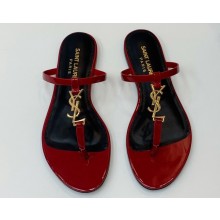 Saint Laurent cassandra slides in patent leather 776081 Red/Gold 2024