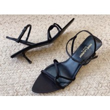 Saint Laurent Heel 5.5cm clara sandals in crepe satin Black 2024