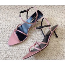 Saint Laurent Heel 5.5cm clara sandals in crepe satin Pink 2024