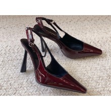 Saint Laurent Heel 11cm calista slingbacks 756082 Patent Burgundy 2024