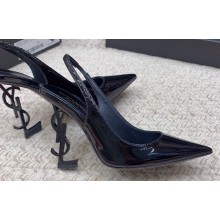 Saint Laurent Heel 10.5cm Opyum slingback Pumps in patent leather So Black