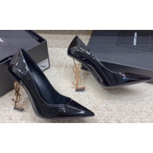 Saint Laurent Heel 10.5cm Opyum Pumps in patent leather 472011 Black/Gold