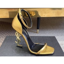 Saint Laurent Heel 10.5cm Opyum sandals in leather 557662 Gold