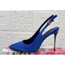 Dolce & Gabbana Heel 10.5cm Satin slingbacks Blue 2024