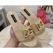 Dolce & Gabbana Raffia sliders Beige 2024