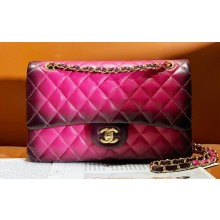 Chanel Gradient Lambskin & Gold-Tone Metal Classic Flap 11.12 Handbag A01112 Fuchsia/Purple 2024