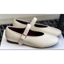 The Row Boheme MJ mary jane shoe in Leather White 2024