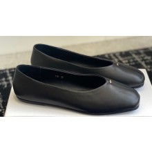 The Row Eva Slipper in Leather Black 2024