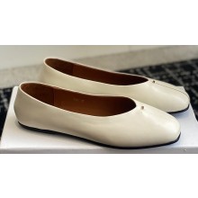 The Row Eva Slipper in Leather Creamy 2024