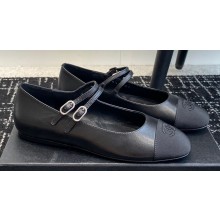 Chanel Lambskin & Grosgrain Mary Janes G45697 Black 2024