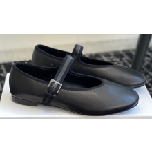 The Row Boheme MJ mary jane shoe in Leather Black 2024