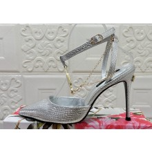 Dolce & Gabbana Heel 10.5cm Karung slingbacks Silver with chain and charm 2024