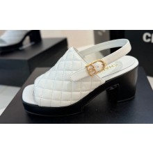 Chanel Lambskin Platform Sandals G45567 White 2024