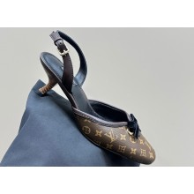 Louis Vuitton Heel 6cm Bow Vintage Slingback Pumps Brown 2024