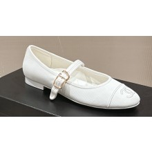 Chanel Cotton & Silk Mary Janes G45503 White 2024