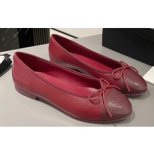 Chanel Ballet flats G02819 Lambskin Dark Red 2024