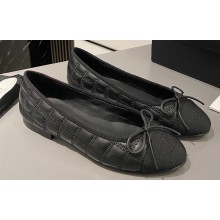 Chanel Lambskin, Embroidery & Grosgrain Ballet flats G45591 Black 2024