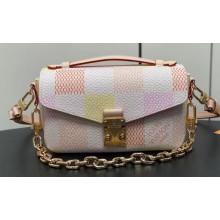 Louis Vuitton Damier Giant canvas Pochette Métis East West Bag N40749 Peach Pink 2024