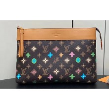 Louis Vuitton Monogram Craggy Canvas Pochette Voyage Souple Bag M83568 Chocolate 2024