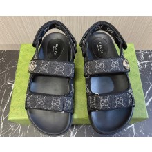 Gucci Women's sandals with Double G 771575 in Denim Black 2024