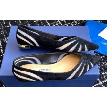 Aquazzura Heel 10cm The Spy Flats In Mesh/Suede Leather Black 2024
