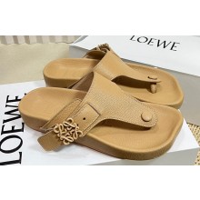 Loewe Ease toe post Women/Men sandals in goatskin Apricot 2024