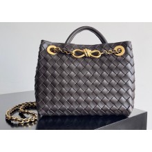 Bottega Veneta Small Andiamo Intrecciato leather top handle Bag FONDANT With Chain 2024