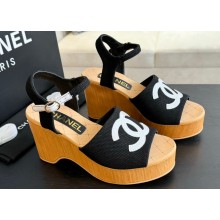 Chanel Fabric & Patent Calfskin Sandals G45555 Black 2024