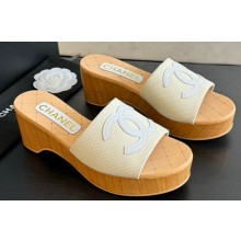 Chanel Fabric & Patent Calfskin Mules G45555 White 2024