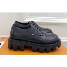 Louis Vuitton Calf leather LV Checker Women/Men Derbys Black 2024