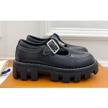 Louis Vuitton Calf leather LV Checker Women/Men Mary Janes Black 2024
