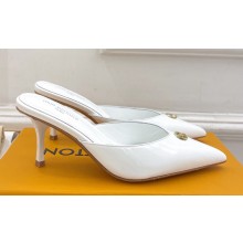 Louis Vuitton Heel 7cm Patent calf leather Stellar Mules White 2024