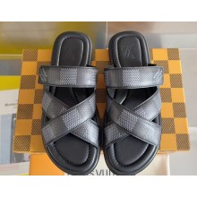 Louis Vuitton Damier pattern Men's Mules Black 2024