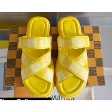Louis Vuitton Damier pattern Men's Mules Yellow 2024
