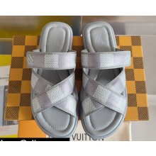 Louis Vuitton Damier pattern Men's Mules Gray 2024