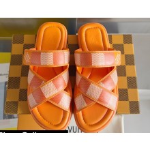 Louis Vuitton Damier pattern Men's Mules Orange 2024