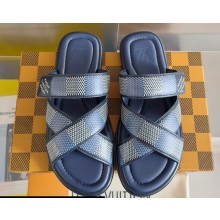 Louis Vuitton Damier pattern Men's Mules Blue 2024