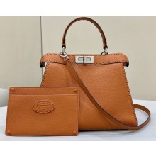 Fendi Peekaboo ISeeU Medium Bag Brown Selleria with oversized topstitching 2024